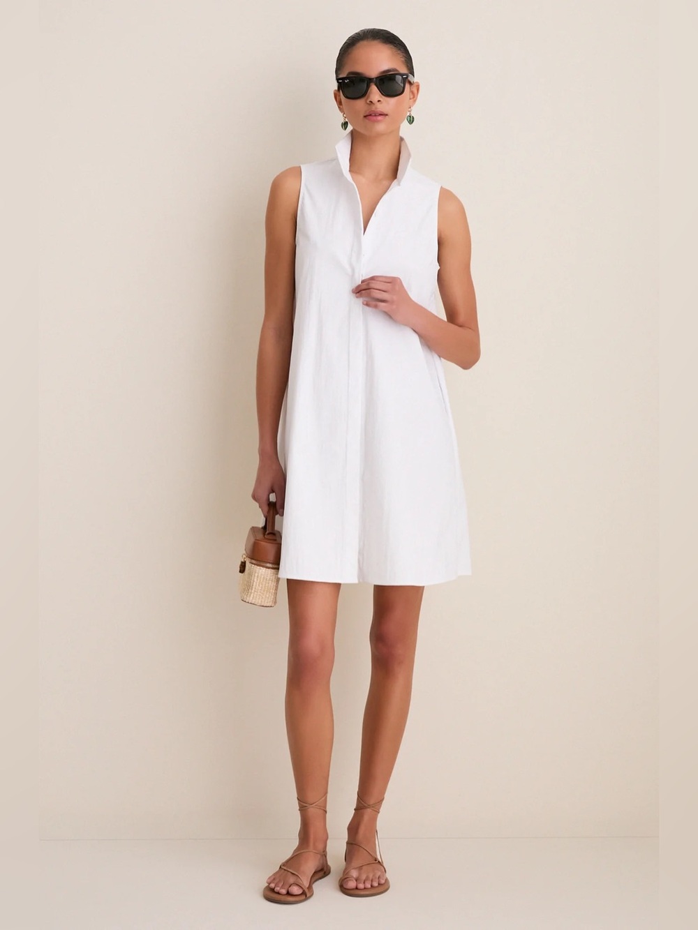 Tuckernuck White Sleeveless Charlie Dress cotton size L
